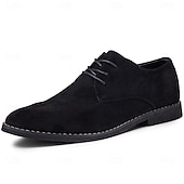 economico Semi-formale-scarpe oxford stringate in pelle scamosciata da uomo – design casual leggero per lavoro, ufficio e uso quotidiano