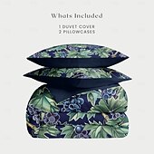 baratos 100% algodão-conjunto de capa de edredom botânica profunda - inclui capa de edredom e fronhas - design rico inspirado em plantas - tecido macio e confortável - perfeito para decoração elegante de quarto