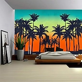 Χαμηλού Κόστους Ταπισερί Ωκεανικής Παραλίας-Καλοκαιρινές Φοινικιές Κρεμαστή Ταπισερί Τέχνης Τοίχου Μεγάλη Ταπισερί Μωσαϊκό Διακόσμηση Φωτογραφίας Φόντο Κουβέρτα Κουρτίνα Σπίτι Υπνοδωμάτιο Σαλονάκι Διακόσμηση