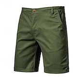 cheap Men&#039;s Elite Shorts-Men&#039;s Cargo Pants Buttons Pocket Solid Color Breathable Outdoor Short Outdoor Party Business Simple Classic Style Black White Micro-elastic