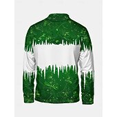 cheap Men's 3D Sweatshirts-St. Patrick's Day Men's Graphic Saint Patrick Day Hoodies Quarter Zip Sweatshirt Hooded Sweatshirt Stand Collar Daily 3D Print Vacation Going out Streetwear Green Print Spring &amp; Fall Designer