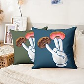 cheap Throw Pillows &amp; Covers-Funny Donuts Decorative Toss Pillows Cover 1PC Soft Square Couch Cushion Case Pillowcase for Bedroom Livingroom Sofa Chair
