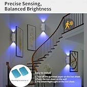abordables Appliques d&#039;extérieur-Lumière de coucher de soleil à double tête avec détection de mouvement, éclairage LED multicolore pour armoire, 15 couleurs, rechargeable par USB, pour chambre à coucher, salon, bureau, fête, magasin,