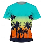 preiswerte Jungen 3D Vision &amp; Geometrie-Jungen 3D Graphic Kokosnussbaum T-Shirt Kurzarm Sommer Frühling Modisch Basic kinderkleidung 4-12 Jahre Rundhalsausschnitt Outdoor Casual Täglich Regular Fit