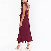 levne Šaty na promoci-Dámské Dlouhé šaty Maxi šaty Šaty na promoci Áčkové šaty Letní šaty Cami šaty Elegantní stylové Dovolená Denní Rande Běžný Bez vzoru Bez rukávů Hranatý Černá Bílá Světle zelená Světlá růžová Léto