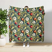 cheap Blankets &amp; Throws-Inspired By William Morris Floral Fruit Pattern Super Soft Throws Blanket, Novelty Flannel Throw Blankets Warm 3D Printed All Seasons Gifts Big Blanket