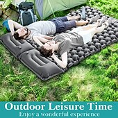 economico Attrezzatura per dormire-materassino gonfiabile portatile da campeggio all&#039;aperto con pompa a pedale, materassino doppio impermeabile per picnic e letto per auto