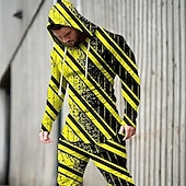 abordables Conjunto de Sudadera 3D para Hombre-Hombre Graphic Geométrico 2 piezas Conjuntos de sudaderas 3D Chándal Sudaderas Manga Larga Pantalones largos Con Capucha Ropa de calle Ropa deportiva Básico Deporte Casual Deportes Estampado