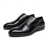 levne Formální-pánské hnědé oxfordky z umělé kůže – klasický brogue design se zapínáním na šněrování pro formální obchodní a svatební příležitosti