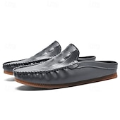 cheap Men&#039;s Clogs &amp; Mules-Men&#039;s Slip-On Moccasin Shoes – Comfortable Casual Leather Loafers with Woven Detailing for Everyday Wear