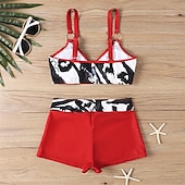abordables Maillots une pièce et tankinis-Femme Tankini Maillot De Bain Deux Pièces Col en V Dos ouvert Maillots de Bain Maillots de Bain Noir Rose Claire Respirable Séchage rapide Poids Léger Sans Manches - Natation Surf Plage Eté Printemps