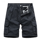 cheap Classic-Men&#039;s Cargo Shorts Shorts Summer Shorts Drawstring Elastic Waist Multi Pocket Plain Comfort Wearable Knee Length Outdoor Sport Daily Fashion Casual Black Yellow