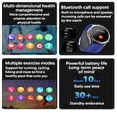 abordables Relojes inteligentes-Reloj inteligente tipo bolsa de aire monitoreo de presión arterial ECG monitor de temperatura podómetro Android e iOS impermeable