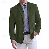 Χαμηλού Κόστους Ανδρικά Μπλέιζερ-Ανδρικά Faux Suede Blazer Μπουφάν Faux Suede Επαγγελματικά Ρούχα Εταιρικό πάρτι Μοντέρνα Καθημερινό Φθινόπωρο / Χειμώνας Φο Σουέτ Σκέτο Κουμπί Τσέπη Άνετο Μονόπετο Χρωματιστή ζακέτα