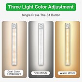 cheap Cabinet Light-1pc LED Closet Lights - Motion Sensor Under Cabinet USB Rechargeable Night Lamp, Dimmable Indoor Lighting for Kitchen, Wardrobe &amp; Stairs 80/120/160 LEDs