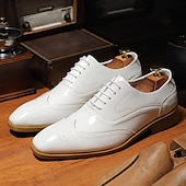 cheap Formal-Men&#039;s Multicolor Patent Leather Oxford Shoes – Wingtip Brogue Design, Formal Lace-Up Dress Shoes for Weddings and Business Events