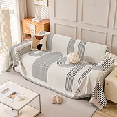 economico Tappetino per divano e copridivano trapuntato-copridivano in ciniglia bifacciale, copridivano in ciniglia reversibile, copridivano, asciugamano per divano, coperta con nappe, copridivano antigraffio per gatti