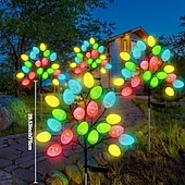abordables Lumières de pâques-Lampe solaire d&#039;extérieur en forme d&#039;œuf de Pâques - 20 LED pour cour, jardin et pelouse, décoration de vacances, 1 pièce