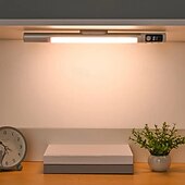 baratos luz do armário-sensor de movimento multifuncional sob a luz do armário - lâmpada noturna recarregável USB regulável de três cores com montagem magnética para iluminação de cozinha, escritório e guarda-roupa
