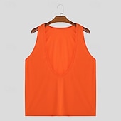 economico Canotte da palestra-Per uomo Canotta Gilet Canottiera Maglietta senza maniche Senza Maniche Scollo a V profondo Estate Semplice Moda Classico Confortevole Scollo a V Streetwear Casuale Sportivo Nero Bianco Arancione