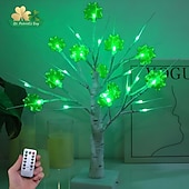 cheap Decorative Lights-St. Patrick&#039;s Day Clover Decorative Night Light 45CM 13 LEDs  - USB/Battery Dual Powered with 8-Function Remote Control for Indoor Party Atmosphere Decoration 1pc