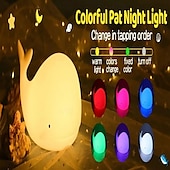 economico Lucine notturne per bambini e neonati-Luce notturna a forma di balena in silicone morbido - lampada da notte per bambini ricaricabile tramite USB, regalo perfetto per bambini e amici