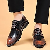 economico Formale-scarpe eleganti da uomo oxford nere e marroni con texture coccodrillo - scarpe formali in similpelle per lavoro, matrimoni e feste