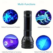 cheap Flashlights-51 LED UV Flashlight - 395nm Black Light for Dog Urine, Pet Stains &amp; Bed Bug Detection (Batteries Not Included)
