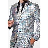 economico Outfit-Metallico Disco Anni &#039;80 Pantaloni Abiti Completi &amp; Blazer Disco Per uomo Costume di Carnevale Natale Carnevale martedì grasso Festa / Sera Parata dell&#039;Orgoglio Mese dell&#039;orgoglio Adulti Costume