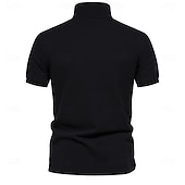 ieftine Polo de elit pentru bărbați-Bărbați Polo tricotat Polo de afaceri Oficial Muncă Răsfrânt Manșon scurt Geometric Nasturi Vară Negru Alb Albastru piscină Gri Polo tricotat