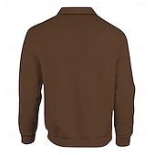 abordables Polo de rugby pour hommes-Homme Rayures Polo de rugby manche longue Polos Chemises à Col Occasionnel Extérieur Athleisure Impression 3D Printemps Automne Hiver Noir Marron Bleu de minuit