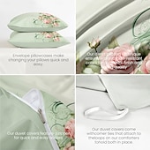 baratos 100% algodão-Conjunto de capa de edredom com padrão floral, conjunto de edredom estampado, conjuntos de cama de algodão com fronha envelope, decoração de quarto, capa de edredom king queen