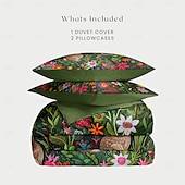 economico 100% cotone-set copripiumino con animali della foresta - include copripiumino e federe - design ispirato alla natura con creature del bosco - tessuto morbido e confortevole - perfetto per l&#039;arredamento accogliente della camera da letto