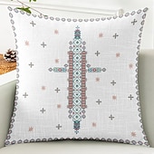 cheap Vintage Style-Vintage Decorative Toss Pillows Cover 1PC Vintage Ethiopian Cross Print Soft Square Couch Cushion Case Pillowcase for Bedroom Livingroom Sofa Chair