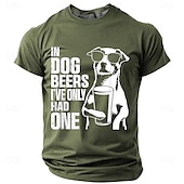 お買い得  メンズおもしろTシャツ-メンズTシャツ 面白い &quot;犬のビールでは一杯しか飲んでない&quot; ダジャレグラフィック、飲酒ユーモア、犬好きショートスリーブトップ