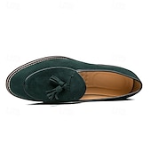 Χαμηλού Κόστους Ημιεπίσημο-ανδρικά σουέτ loafers με λεπτομέρεια φούντας – κομψά casual slip-on παπούτσια με λευκές σωληνώσεις, άνετα παπούτσια για καθημερινή χρήση και ημιεπίσημες εκδηλώσεις