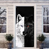 cheap Door Covers-Animal Door Decorations Door Covers Wolf Door Tapestry Door Curtain Decoration Backdrop Indoor/Outdoor Door Banner for Front Door Farmhouse