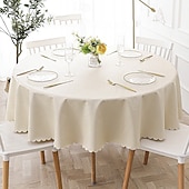 abordables Nappes-nappe ronde nappe en vinyle essuyable nappe de printemps toile cirée ferme pique-nique en plein air couverture de table en tissu pour salle à manger de mariage