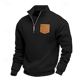 preiswerte Einfache Sweatshirts-Herren Kapuzenpullover mit Reißverschluss Schwarz Weiß Braun Hellgrau Dunkelgray V Ausschnitt Bedruckt Brautkleider schlicht Bekleidung Kapuzenpullover Sweatshirts