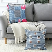 tanie Styl vintage-vintage dekoracyjne poszewki na poduszki 1 szt. denim patch miękka kwadratowa poszewka na poduszkę na kanapę poszewka na poduszkę do sypialni salon sofa krzesło