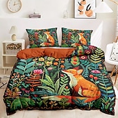 economico 100% cotone-set copripiumino con animali della foresta - include copripiumino e federe - design ispirato alla natura con creature del bosco - tessuto morbido e confortevole - perfetto per l&#039;arredamento accogliente della camera da letto