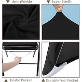 cheap Dining Chair Cover-Folding Chair Covers Black Stretch Chair Covers Upgraded Universal Washable Fitted Chair Slipcovers Protector for Party, Wedding, Holidays, Banquet, Celebration