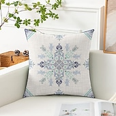 cheap Vintage Style-Vintage Decorative Toss Pillows Cover 1PC Vintage Ethiopian Cross Print Soft Square Couch Cushion Case Pillowcase for Bedroom Livingroom Sofa Chair