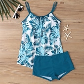 economico Surfing Tankinis &amp; Bikinis-Per donna Tankini Costume da bagno a due pezzi Costumi da bagno Costumi da bagno Nero Blu Traspirante Asciugatura rapida Leggero Senza maniche - Nuoto Surf Spiaggia Estate Primavera Plus Size