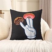 cheap Throw Pillows &amp; Covers-Funny Donuts Decorative Toss Pillows Cover 1PC Soft Square Couch Cushion Case Pillowcase for Bedroom Livingroom Sofa Chair