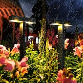 ieftine Lumini de Craciun-2/4 buc lumină solară pentru alee, lumină de grădină exterioară, iluminare automată impermeabilă, la întuneric, casă, grădină, gazon, Crăciun, Halloween, decorațiuni, lumină solară de sol