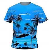 billiga Pojkens 3D Vision &amp; Geometri-Pojkar 3D Grafisk Kokosnötsträd T-shirt Kortärmad Sommar Vår Mode Grundläggande Barn 4-12 år Rund hals Utomhus Ledigt Dagligen Normal