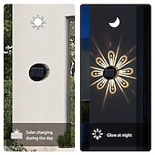 abordables Aplique de pared para exterior-Lámpara de pared LED solar con 7 cambios de color para escaleras de terraza, patio, canal, iluminación decorativa para exteriores, lámpara solar impermeable para paisaje, 2 piezas