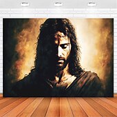 cheap Religious Tapestry-Hanging Tapestry Jesus Wall Art Large Tapestry Mural Decor Photograph Backdrop Blanket Curtain Home Bedroom Living Room Decoration
