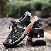 voordelige Buitensandalen-Heren outdoor wandelsandalen - ademend gesloten teenontwerp, verstelbare vetersluitingen, antislipzool, comfortabele zomerschoenen voor trekking en kamperen